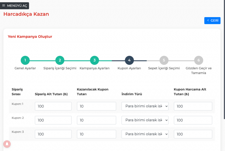 Sadakat programı hazırlamak, adım 4