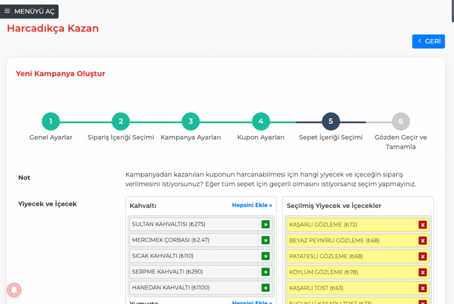 Sadakat programı hazırlamak, adım 5